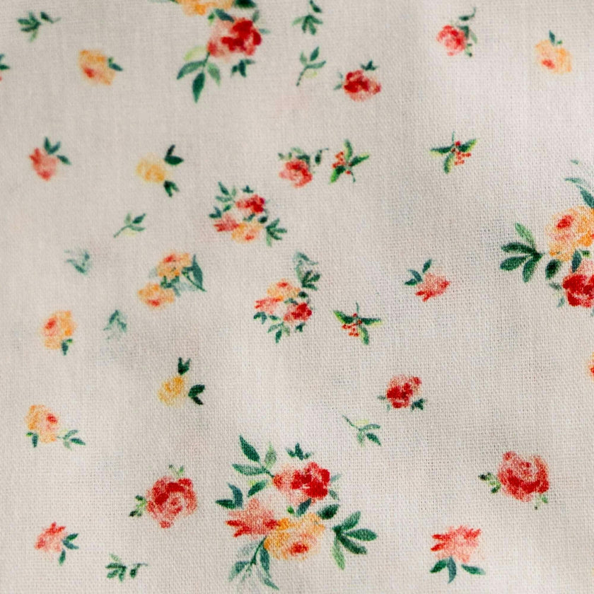 Clementine Bloom Timeless Floral Ruffle Zipper Pouch