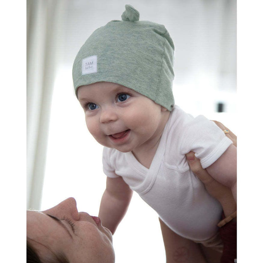 Cotton Top Knot Beanie