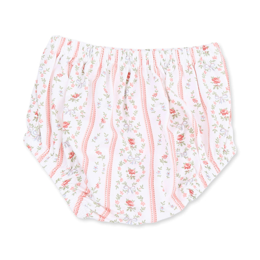 Marnie Rosebud Stripe - Long Sleeve Petal Collar Dress and Bloomer