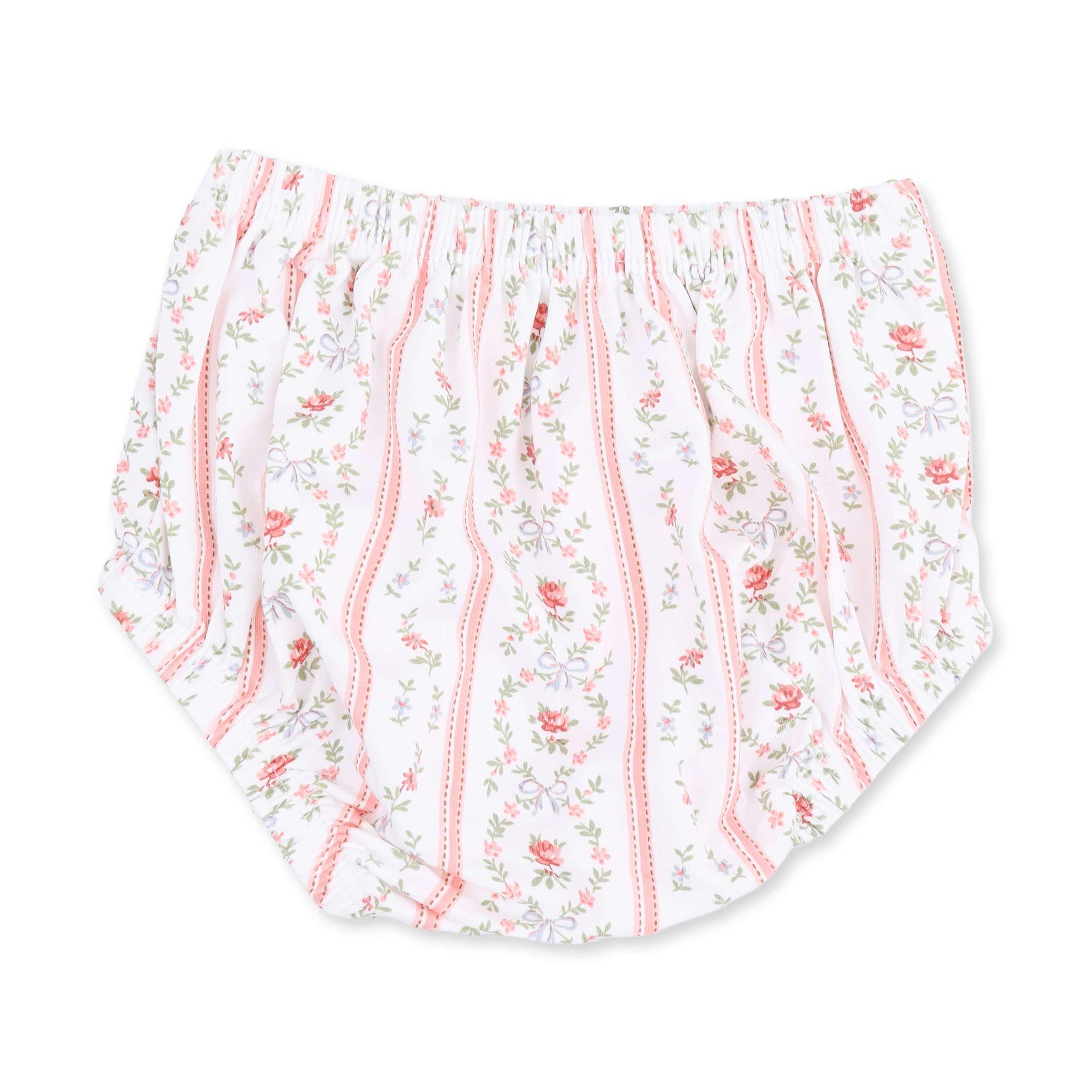 Marnie Rosebud Stripe - Long Sleeve Petal Collar Dress and Bloomer