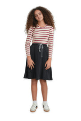 Ribbed Stripped Dotted Tshirt