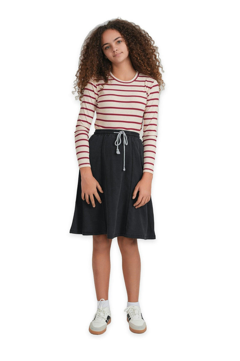Ribbed Stripped Dotted Tshirt