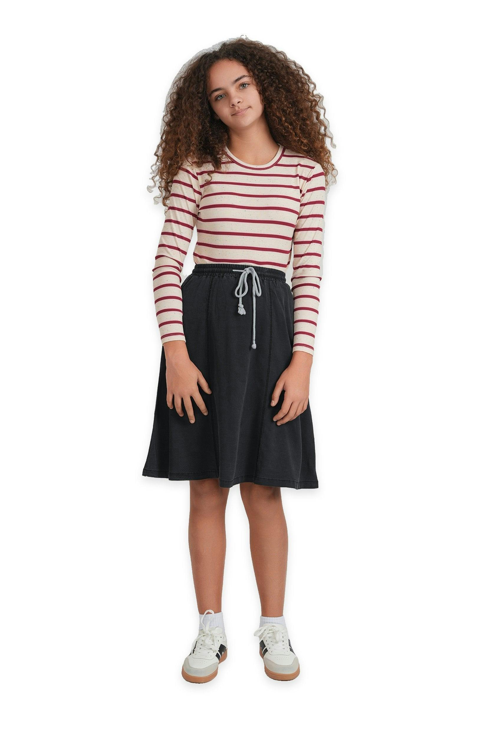 Ribbed Stripped Dotted Tshirt