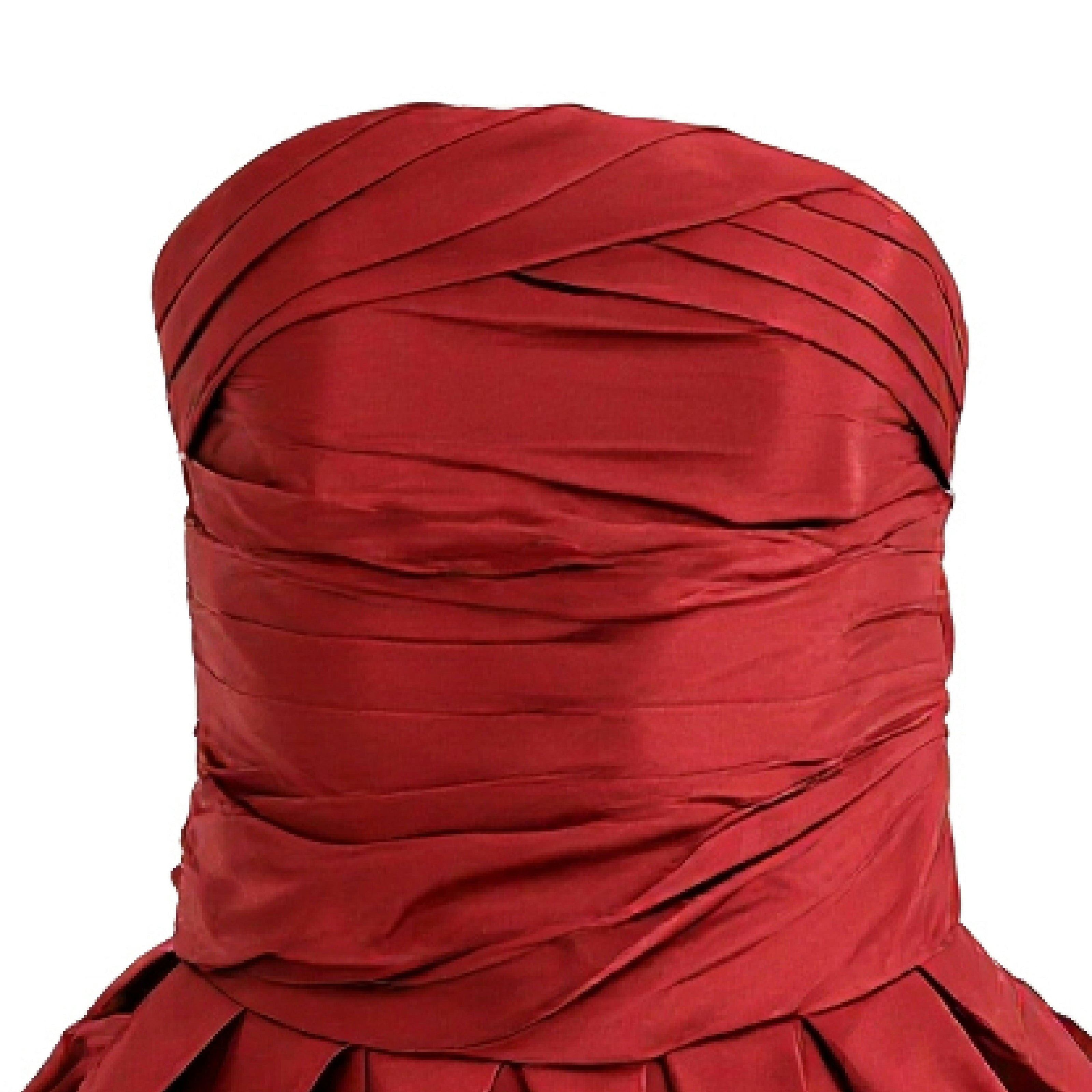 Burgundy Belblossom Strapless Satin Dress