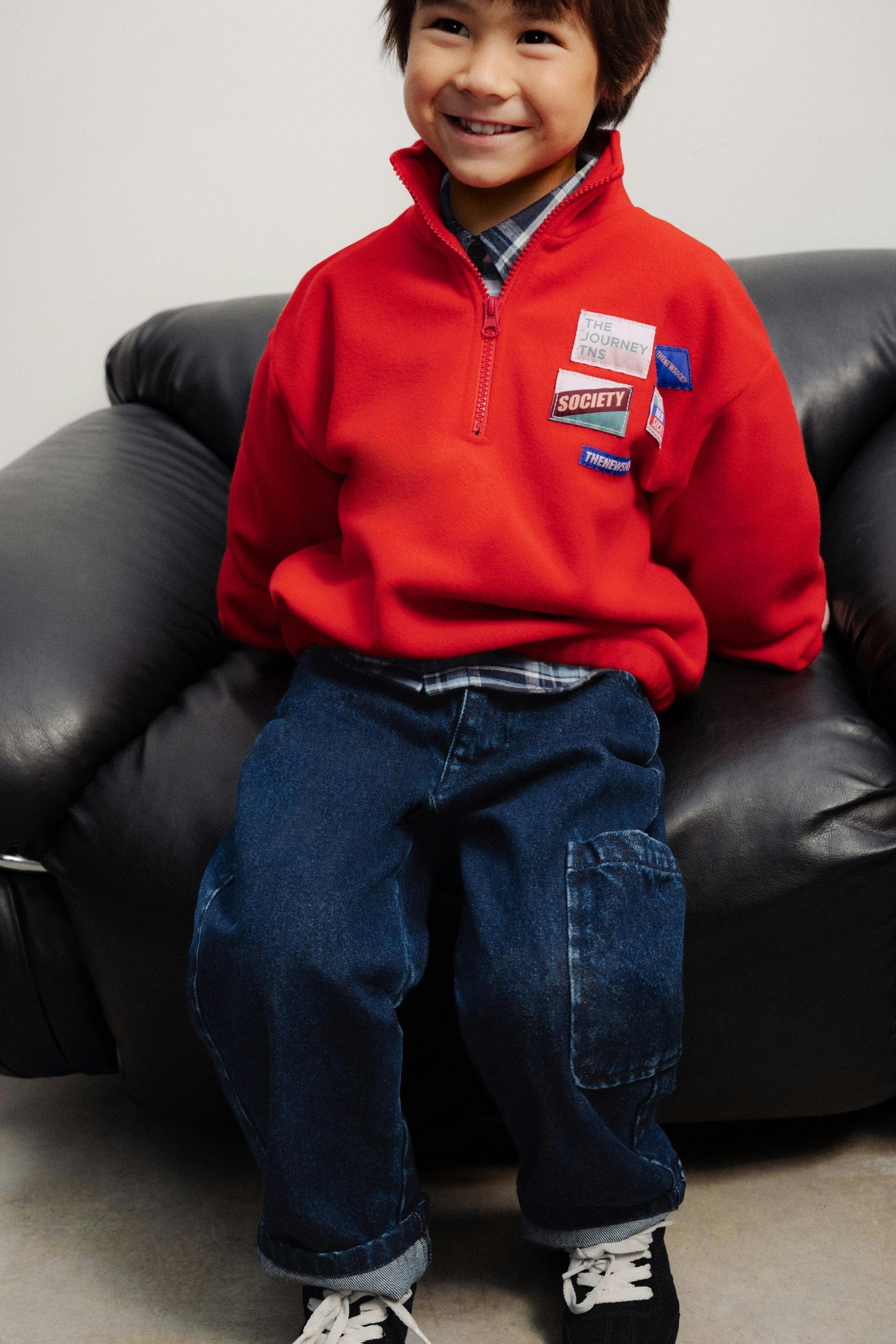 Cloudy Fleece Sweatshirt Chinese Red