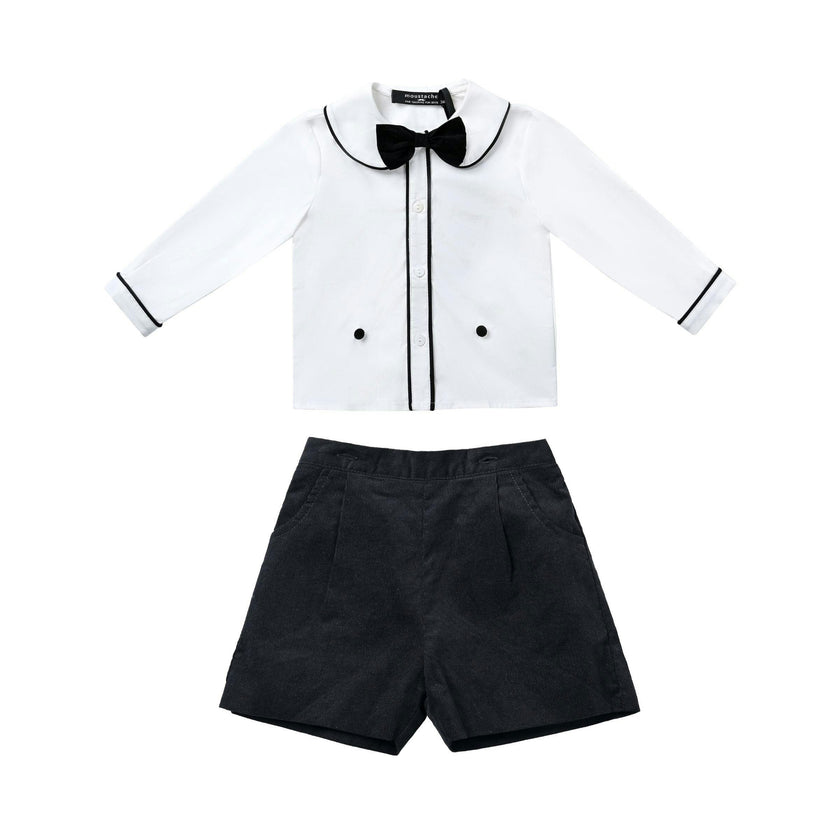 Black & White Shorts Set