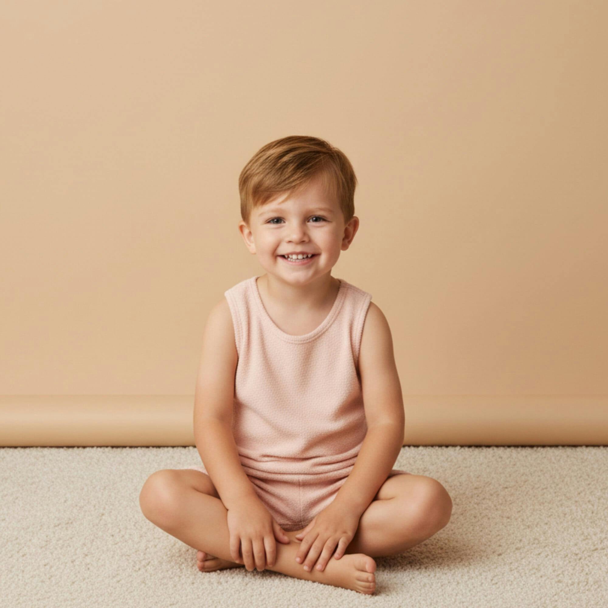 Organic Sleeveless Tee & Shorts Set - Blush