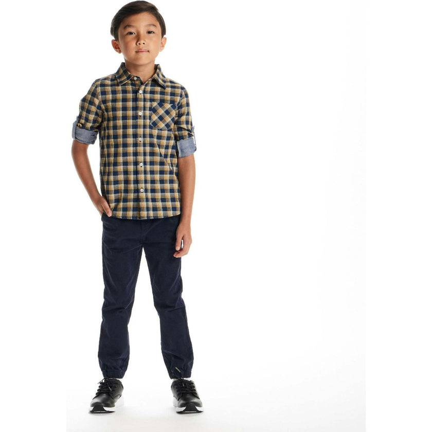 Kids Plaid Double-Facing Buttondown