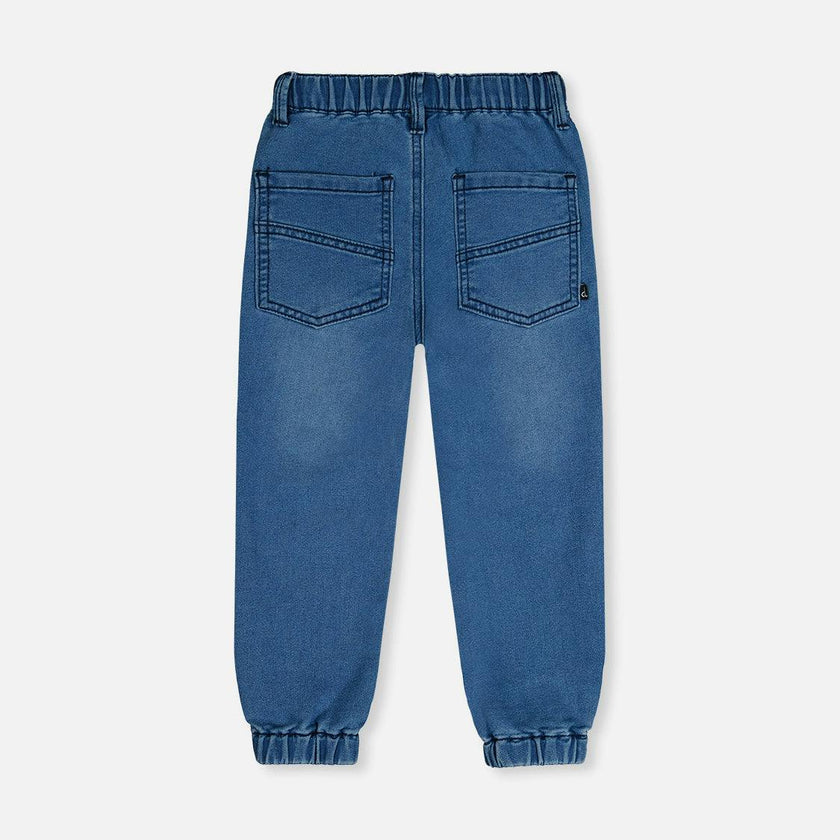 French Terry Denim Jogger Pants Light Blue