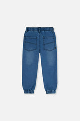 French Terry Denim Jogger Pants Light Blue