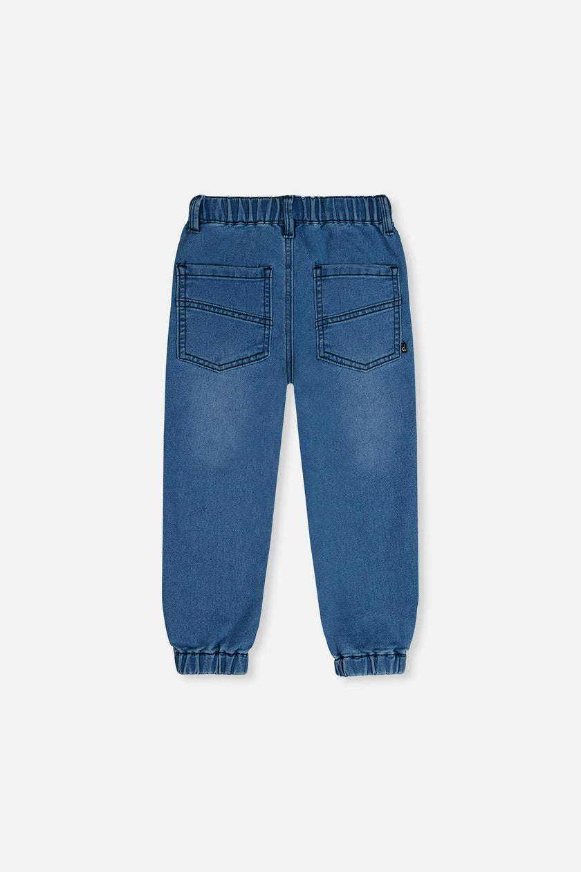 French Terry Denim Jogger Pants Light Blue
