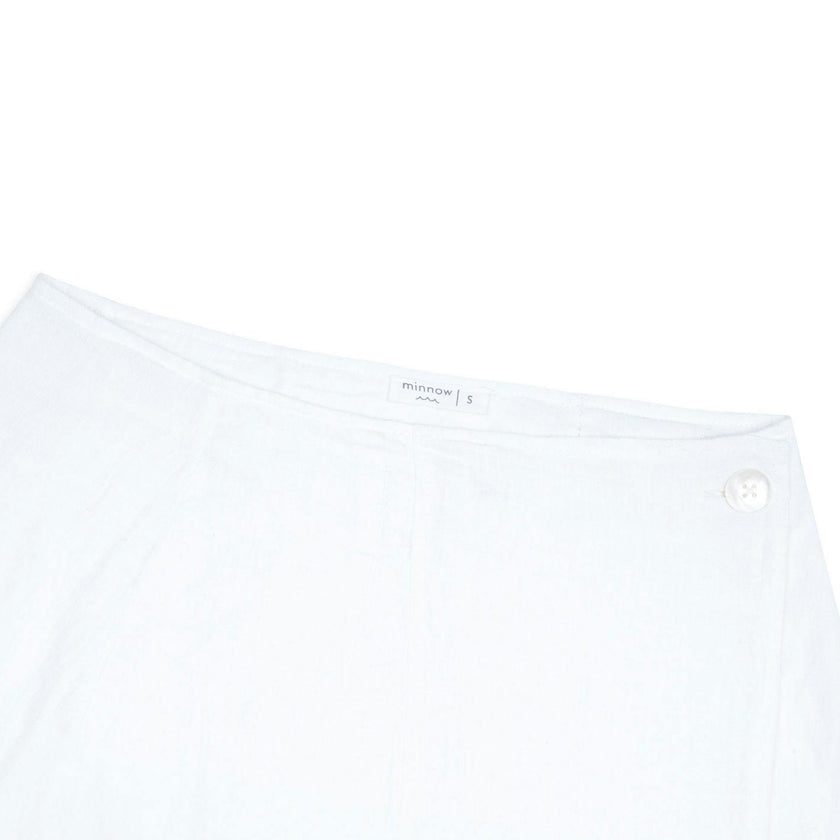 women's white linen wrap skirt