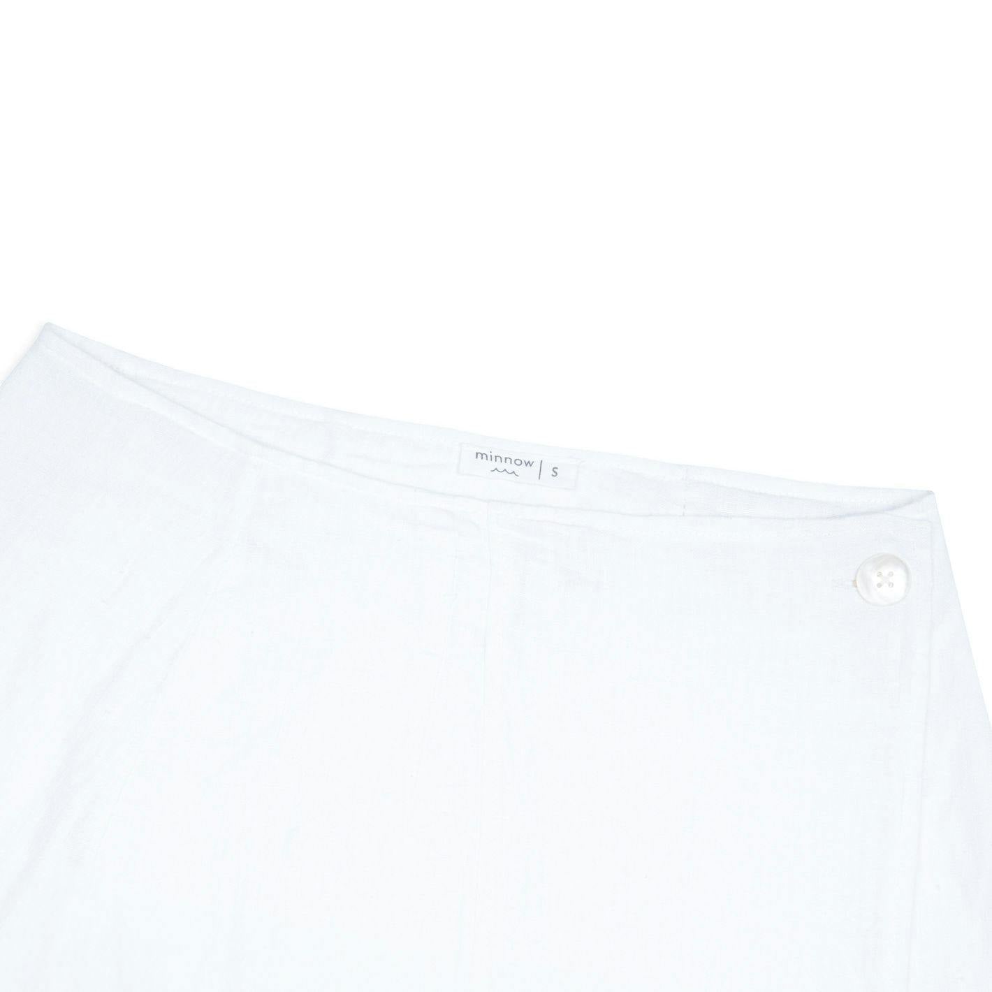 women's white linen wrap skirt