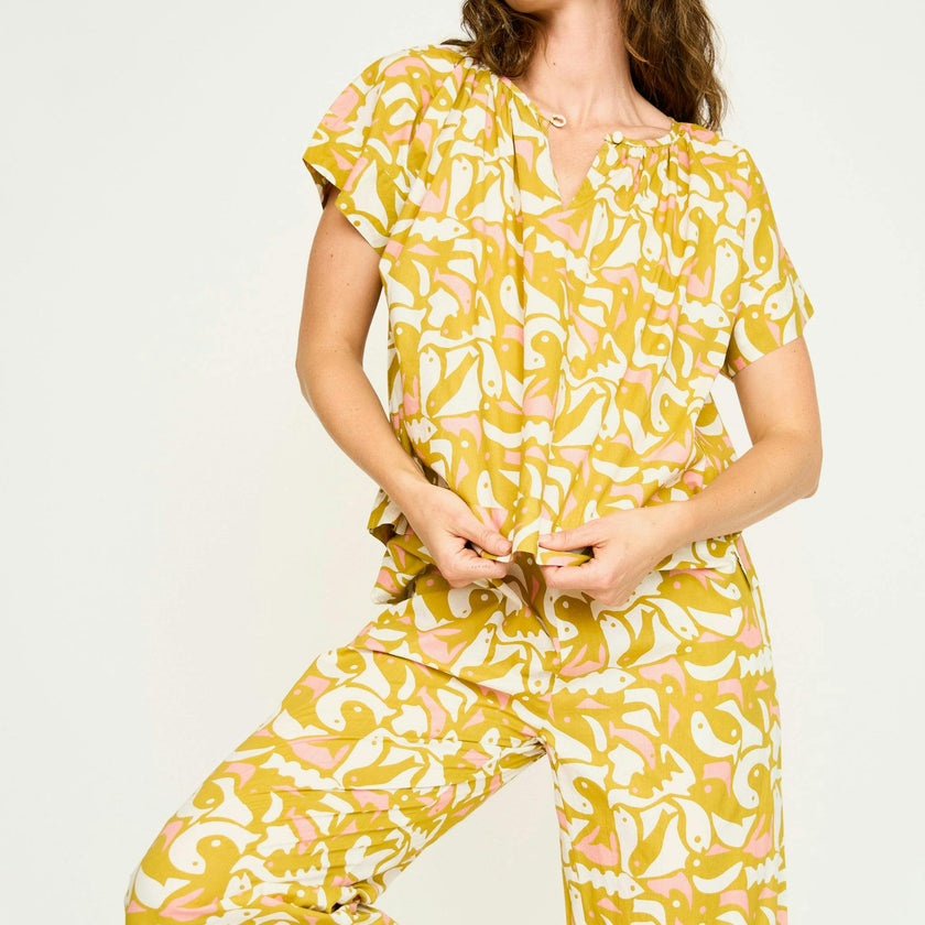 Pajama Pant Set in Canary