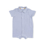 Micro Gingham Blue Blizzard - Polo Shortie