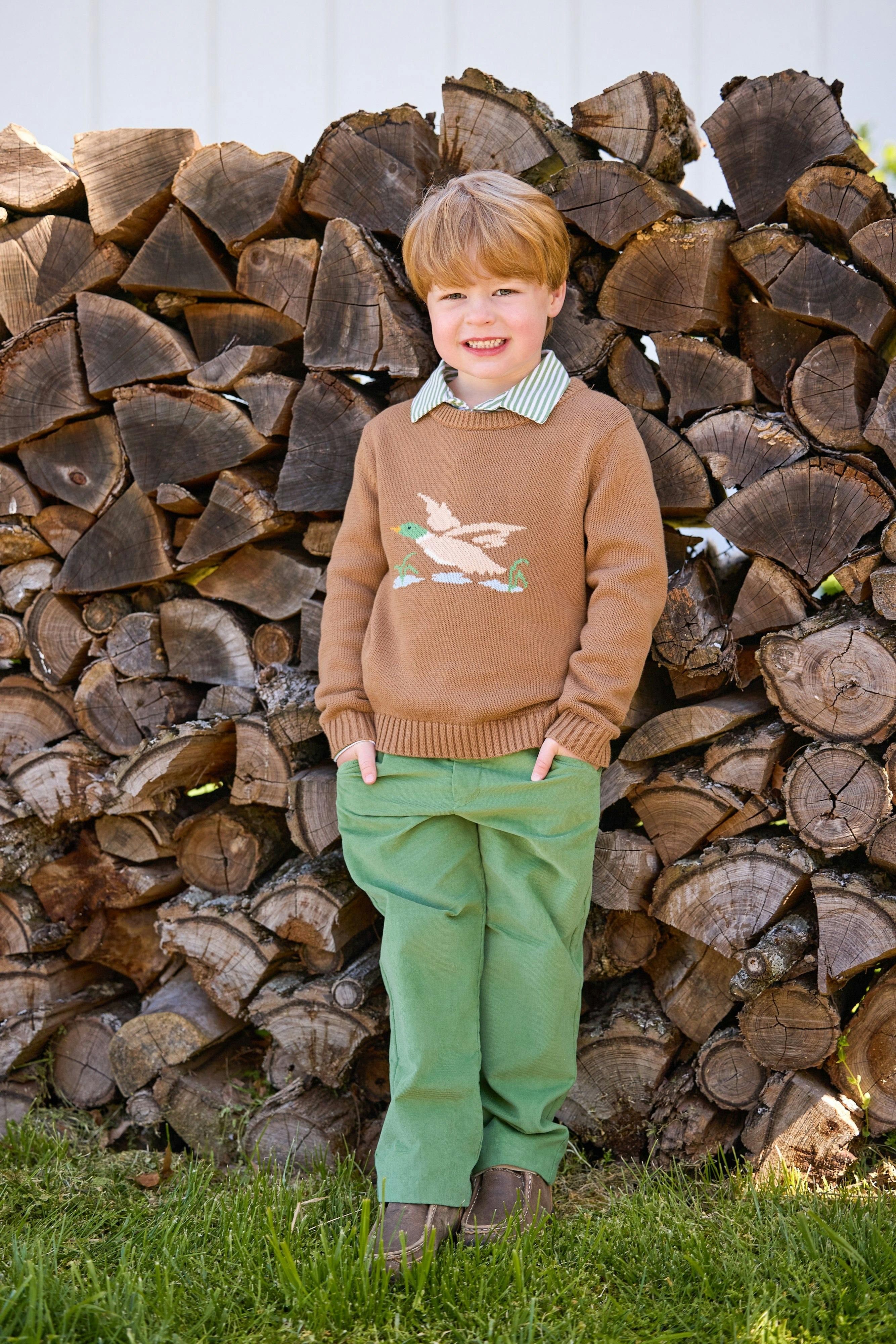 Long Sleeve Polo - Watercress Stripe