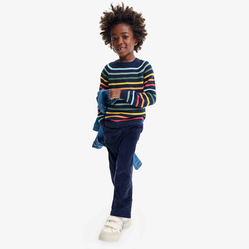 Kids stretch corduroy drawstring pant