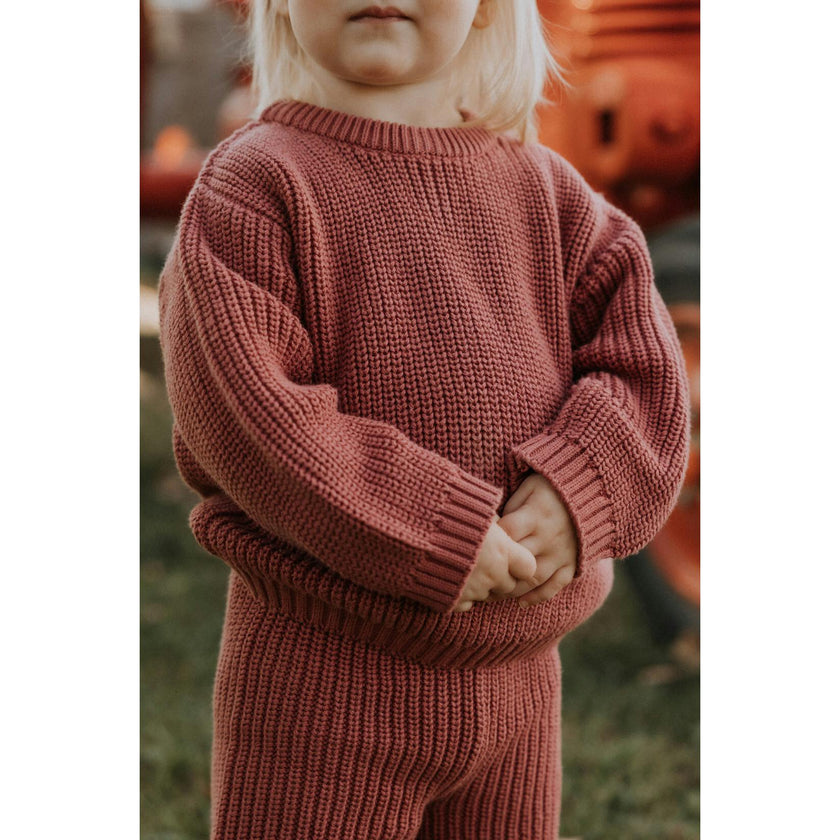 Nova Chunky Knit Set in Rosewood