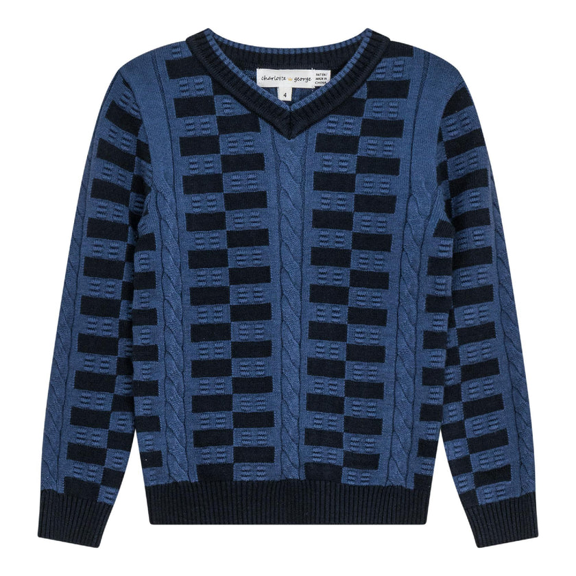 Knit Textured V-Neck Sweater