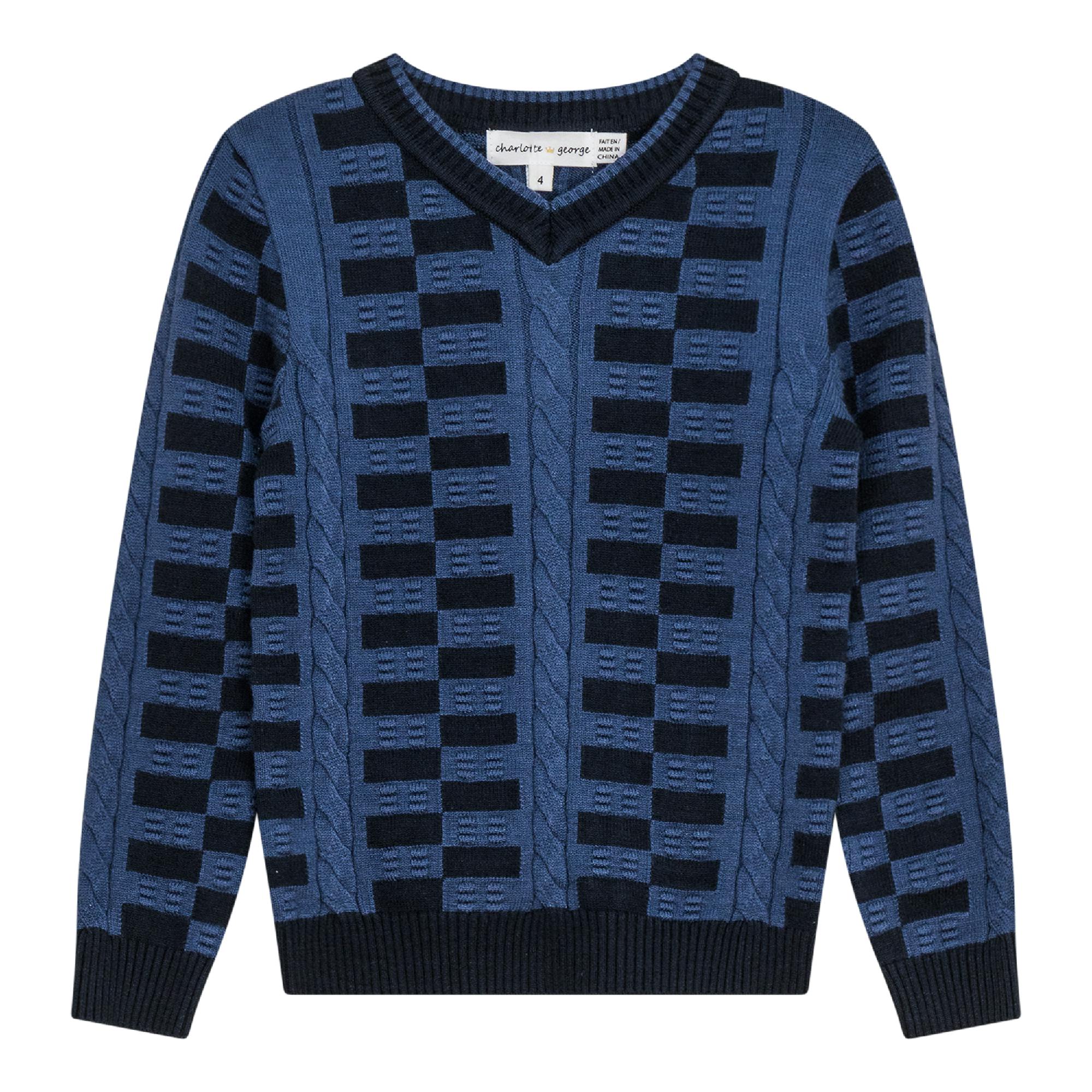 Knit Textured V-Neck Sweater