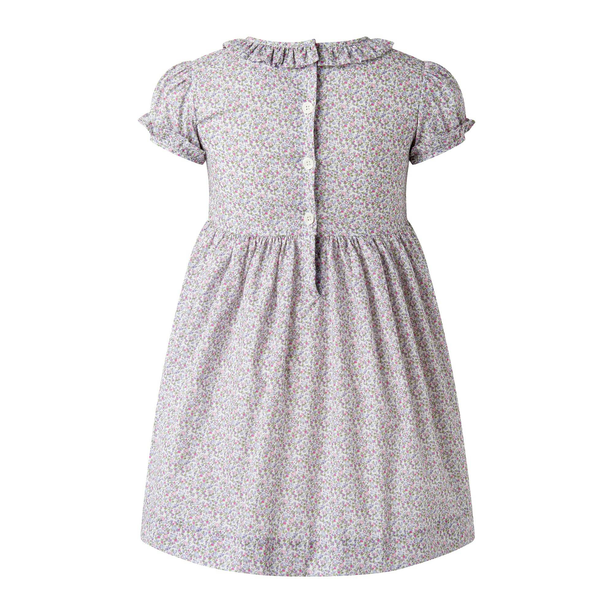 Lavender Frill Collar Smocked Dress