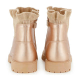 Gold Knit Ankle Boots
