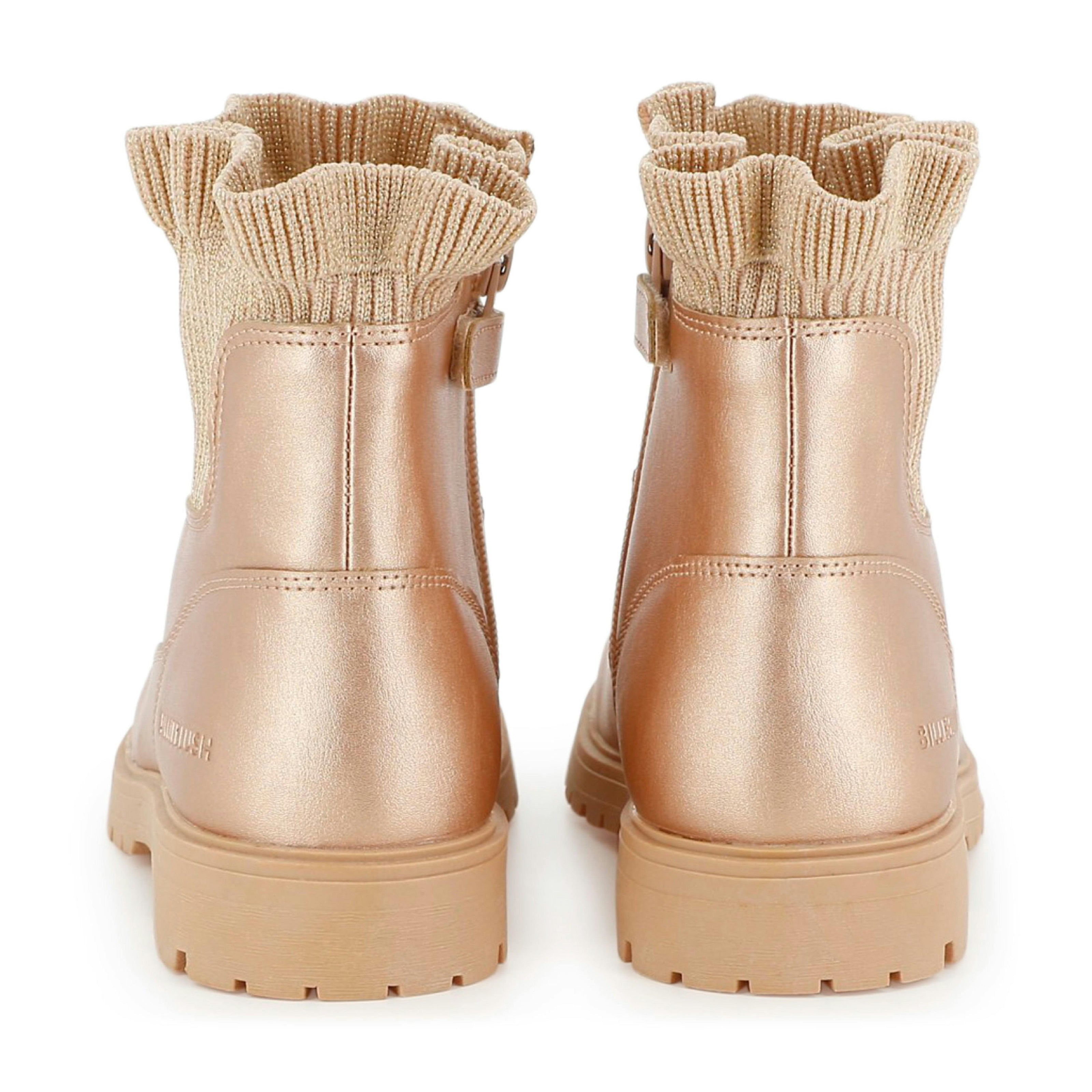 Gold Knit Ankle Boots