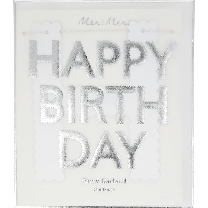 Silver Scallop Happy Birthday Garland