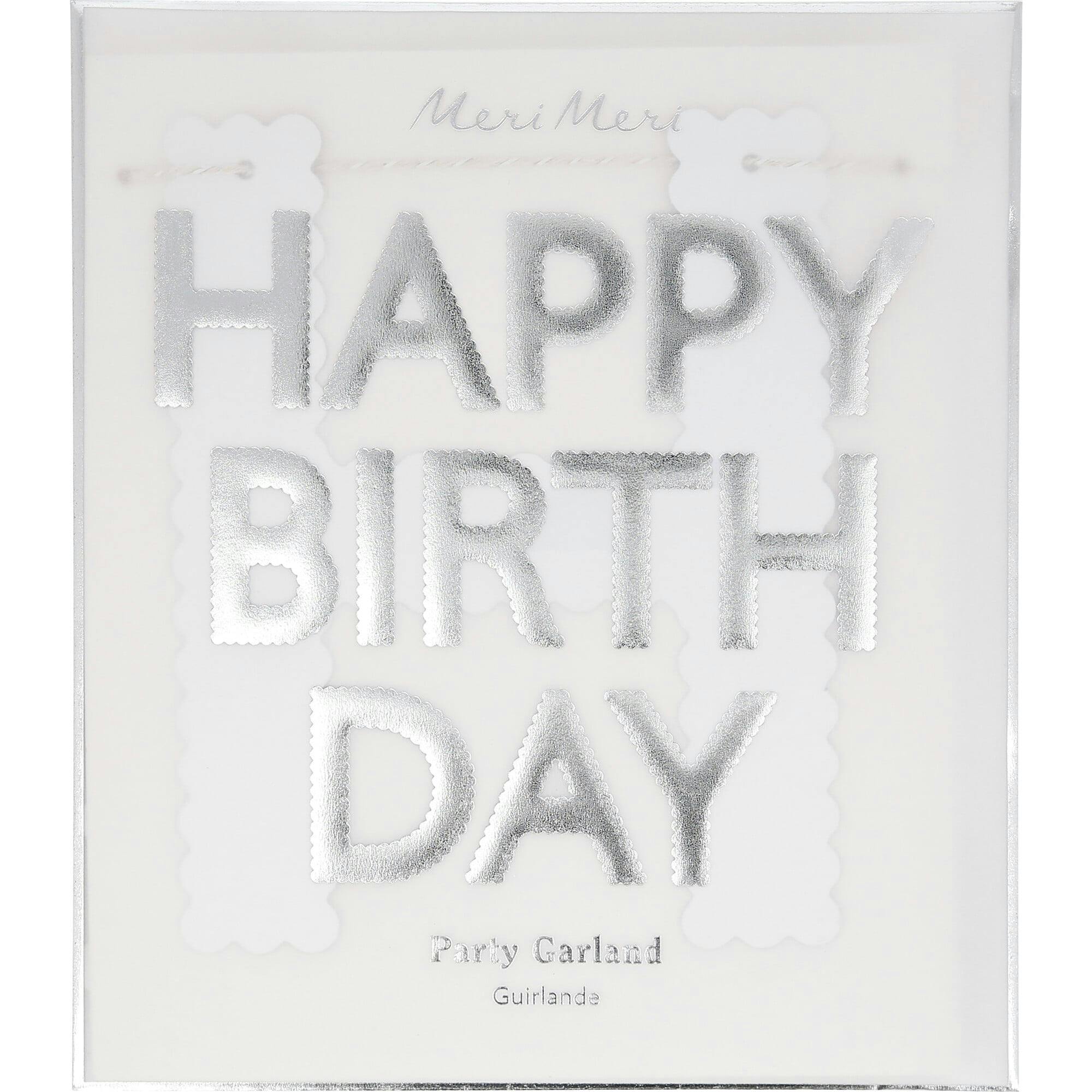Silver Scallop Happy Birthday Garland