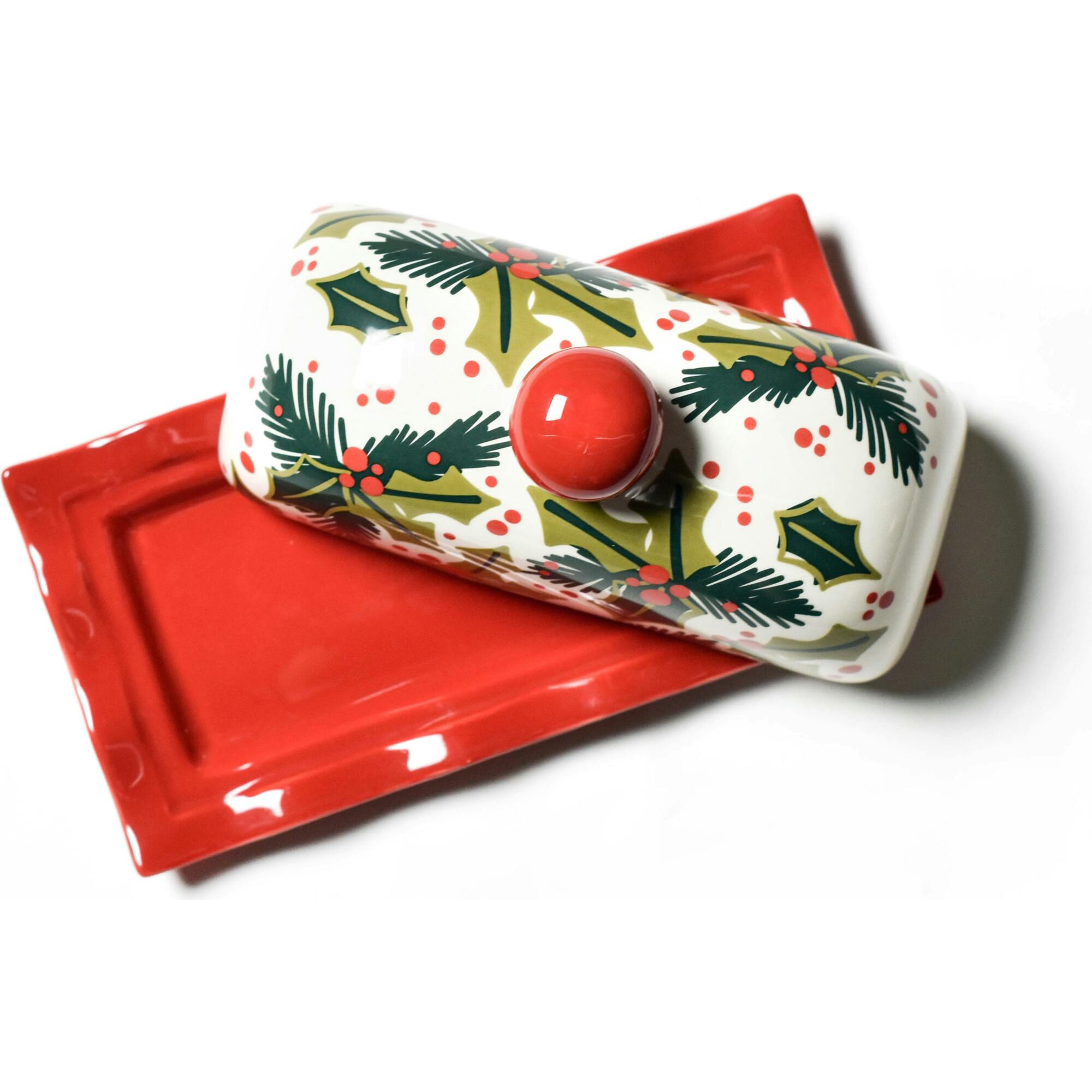 Balsam and Berry Holly Ruffle Domed Butter Dish