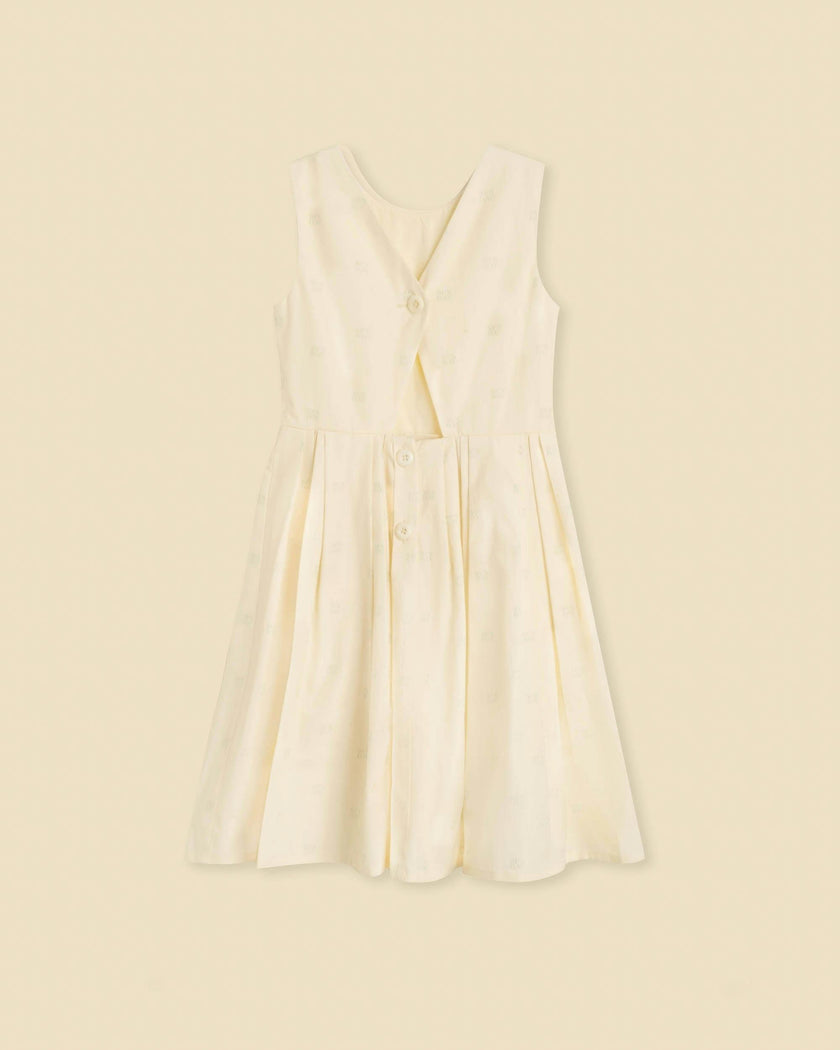 Organic Button Back Dress in Buttercup