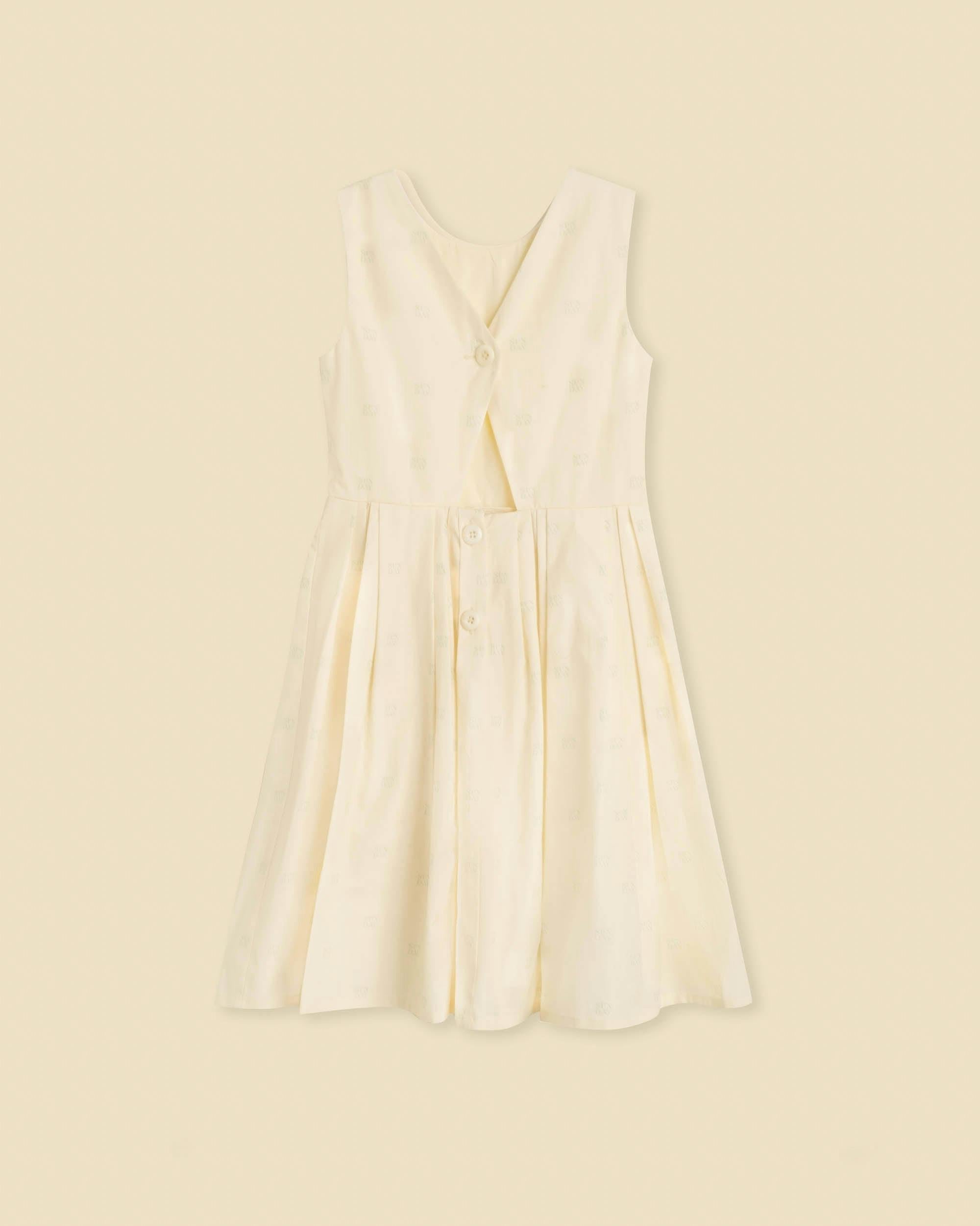 Organic Button Back Dress in Buttercup