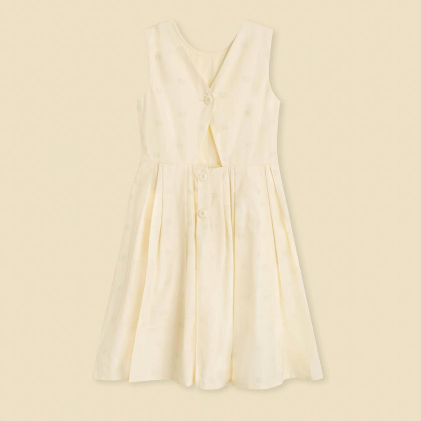 Organic Button Back Dress in Buttercup