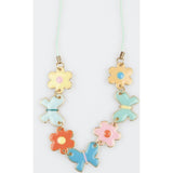 Butterflies & Flowers Enamel Charm Necklace