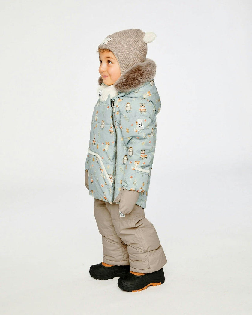 Baby Two Piece Snowsuit Blue Animal Print