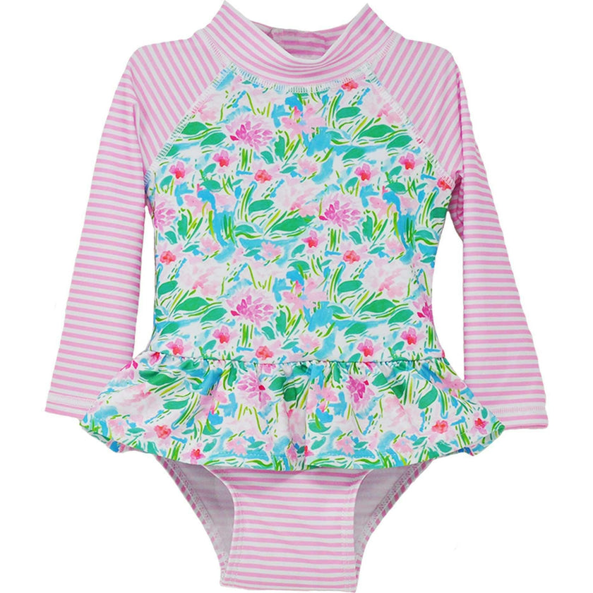 UPF 50+ Alissa Infant Ruffle Rash Guard Swimsuit - New