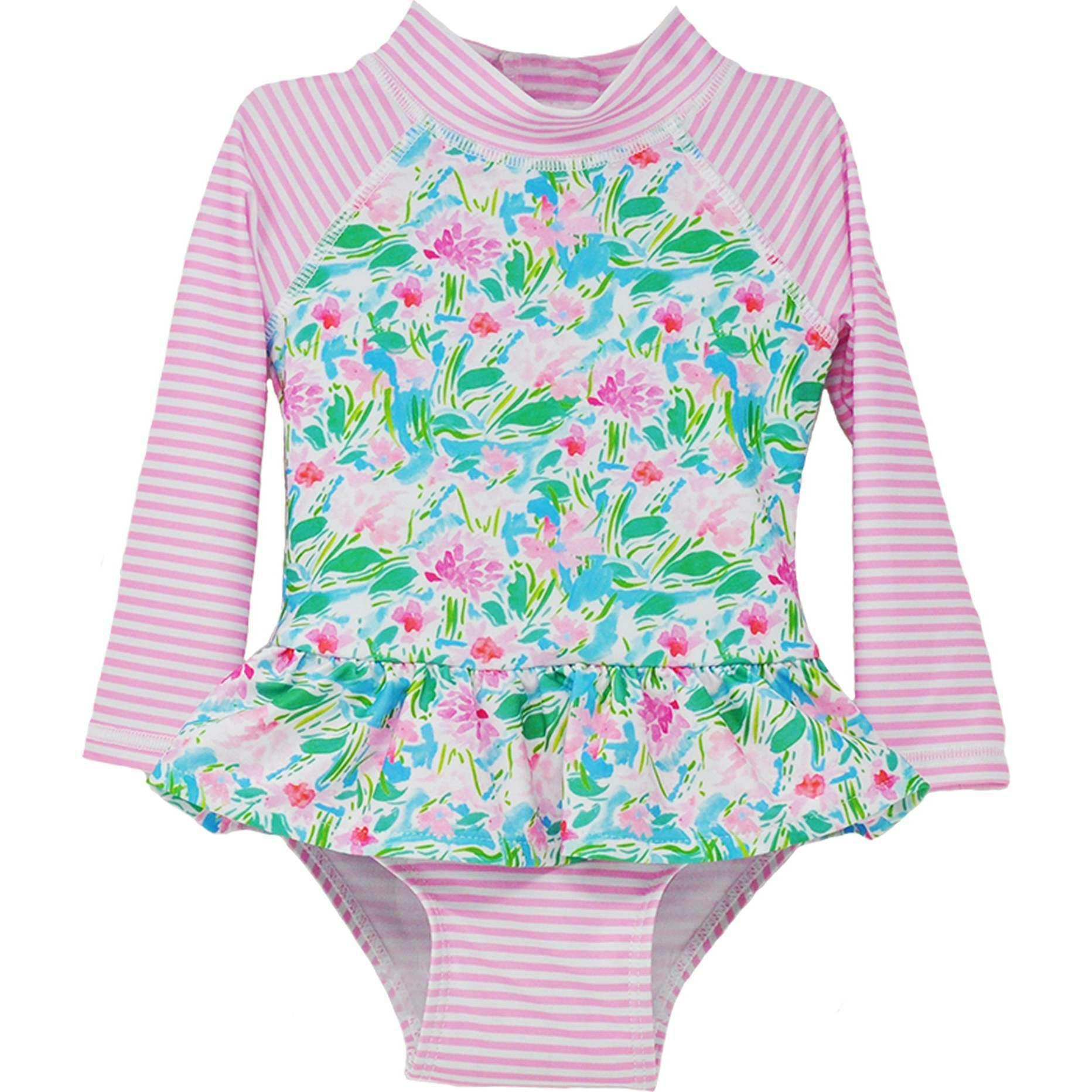 UPF 50+ Alissa Infant Ruffle Rash Guard Swimsuit - New