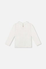 Organic Cotton T-Shirt With Peter Pan Collar Off-White