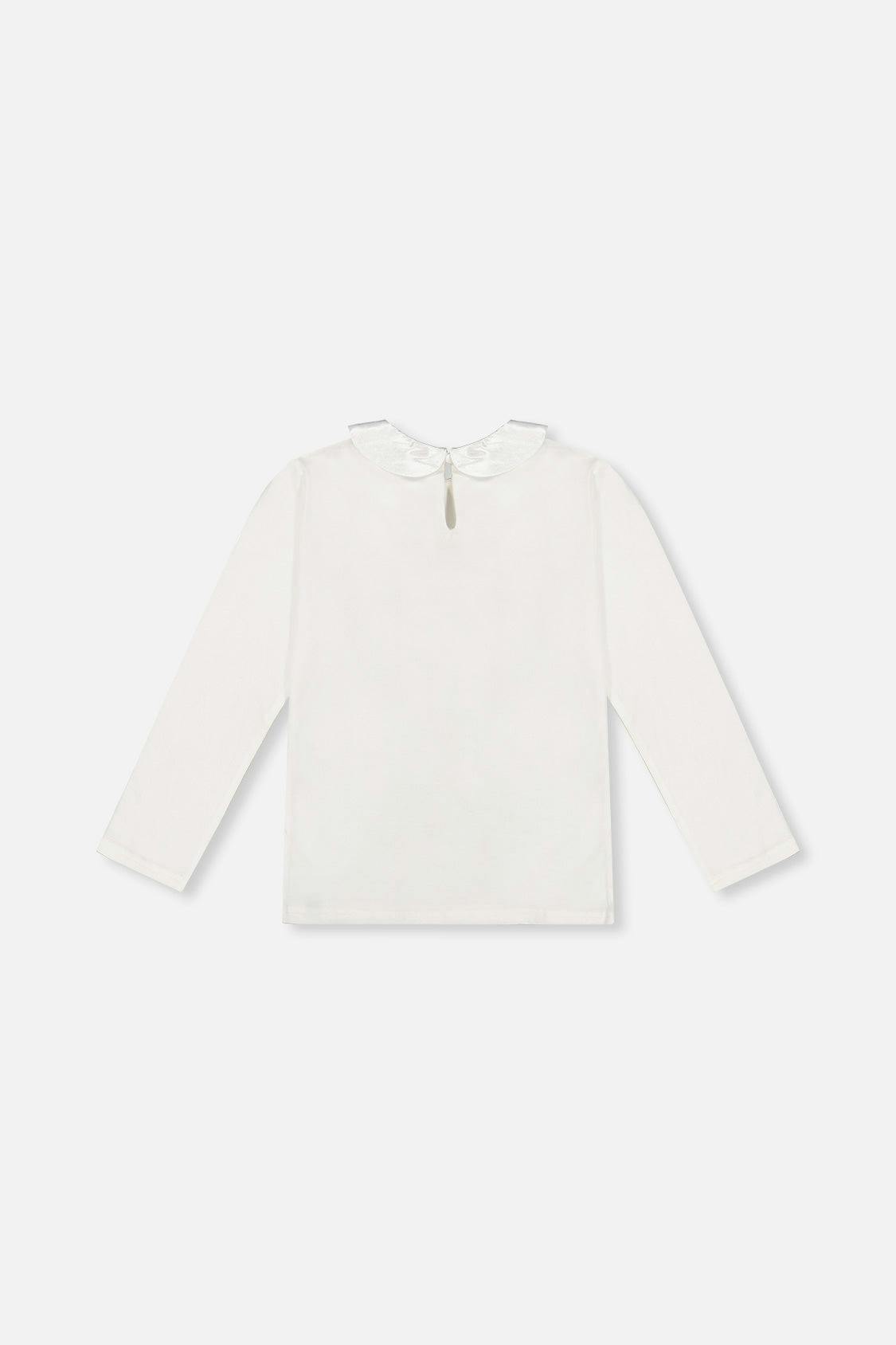 Organic Cotton T-Shirt With Peter Pan Collar Off-White