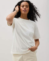 Womens Relaxed Everyday Tee - Pigment Dye Jersey - Bone