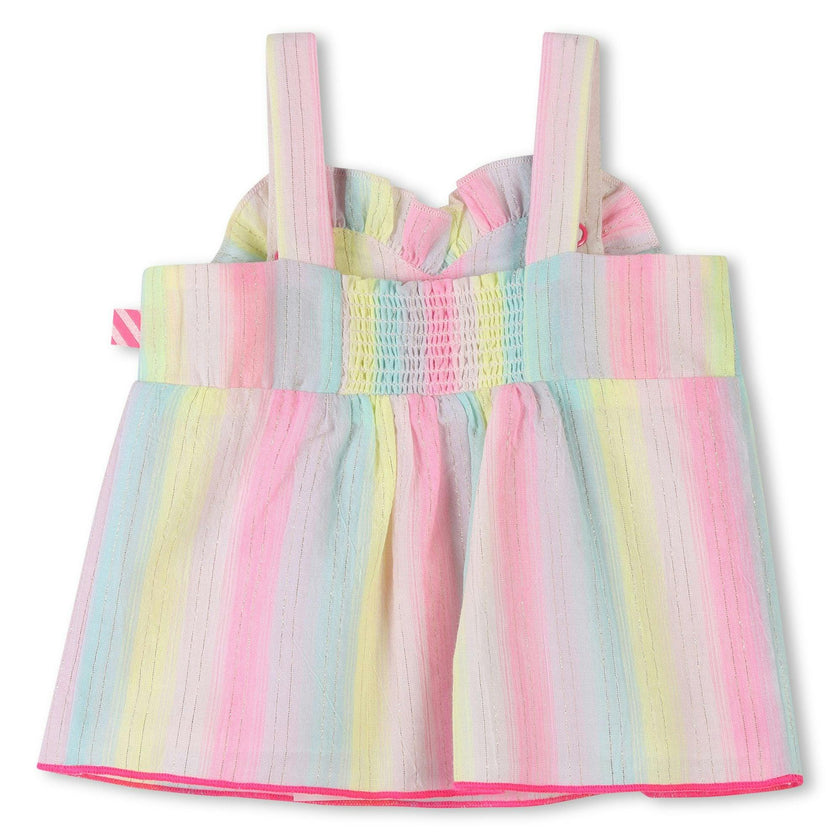 Multicolored Stripe Heart Shorts Set