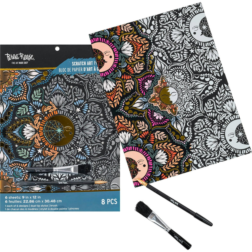 Scratch Art: Paper Pad - Moon & Sun