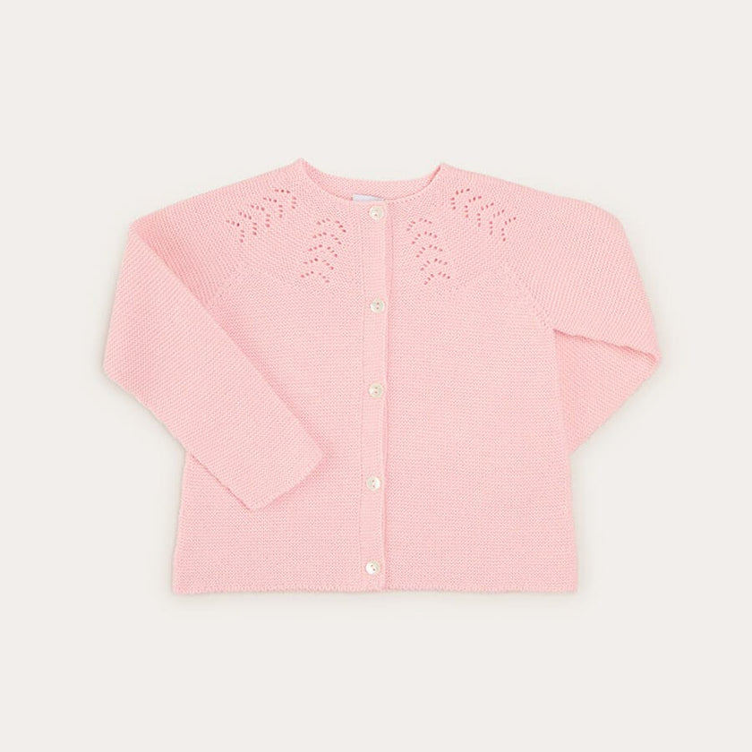 Openwork Cardigan In Pink (6mths-10yrs)