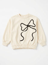 Girls Printed Bow Crew