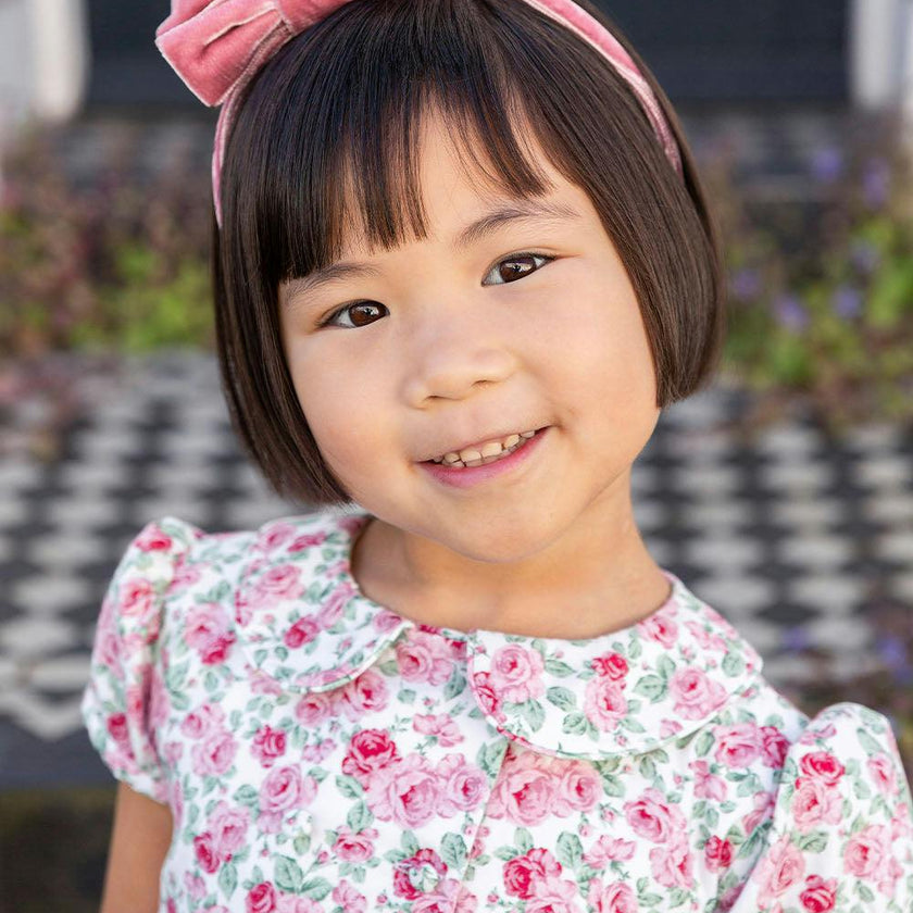 Velvet Big Bow Alice Band in Blush