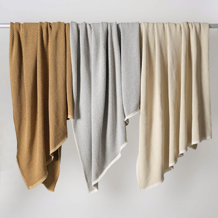 Cotton Sustainable Knit Geometric Throw Blanket - Checkerboard