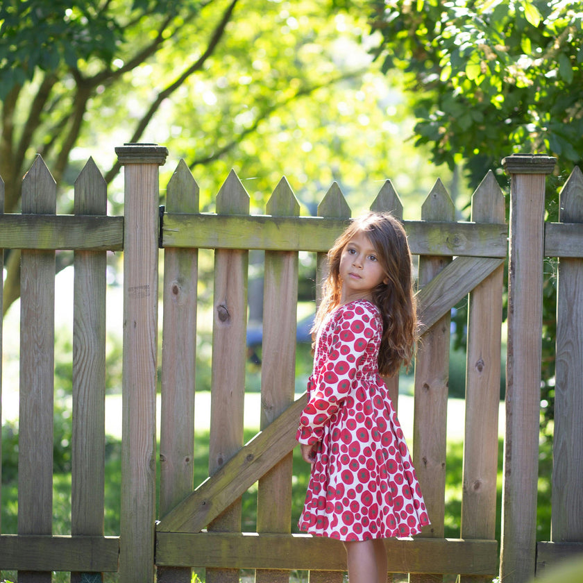 Ruched Dress in Tomato