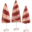 Candy Cane Bottle Brush Trees Set