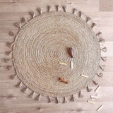 Else Hand-Braided Jute Tassel Large Round Rug
