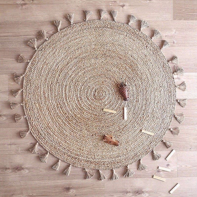 Else Hand-Braided Jute Tassel Large Round Rug